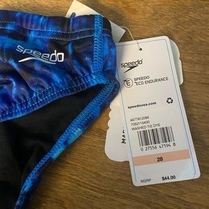 Speedo tie die blue bathing suit. Competition Swimwear.